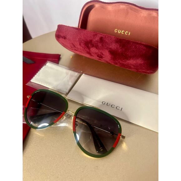 Gucci Metal Aviator Sunglasses. GG0062S-003. New with case and COA. - Picture 2 of 4